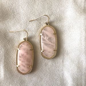 Kendra Scott Jewelry - Elle Gold Drop Earrings In Rose Quartz Kendra Scott Jewelry - Elle Gold Drop Earrings In Rose Quartz